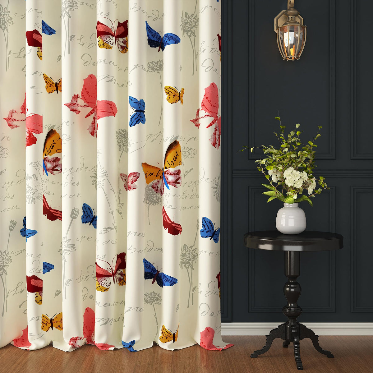 Story@Home Cotton LightFiltering Curtains 8 Feet Long 2 Piece,Bohemian Curtain,Floral Printed,Semi Long Door Curtains For Livin