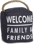 Pavilion 187426 Door Stopper-Welcome Family & Friends, Dark Gray - 5 X 6 In.