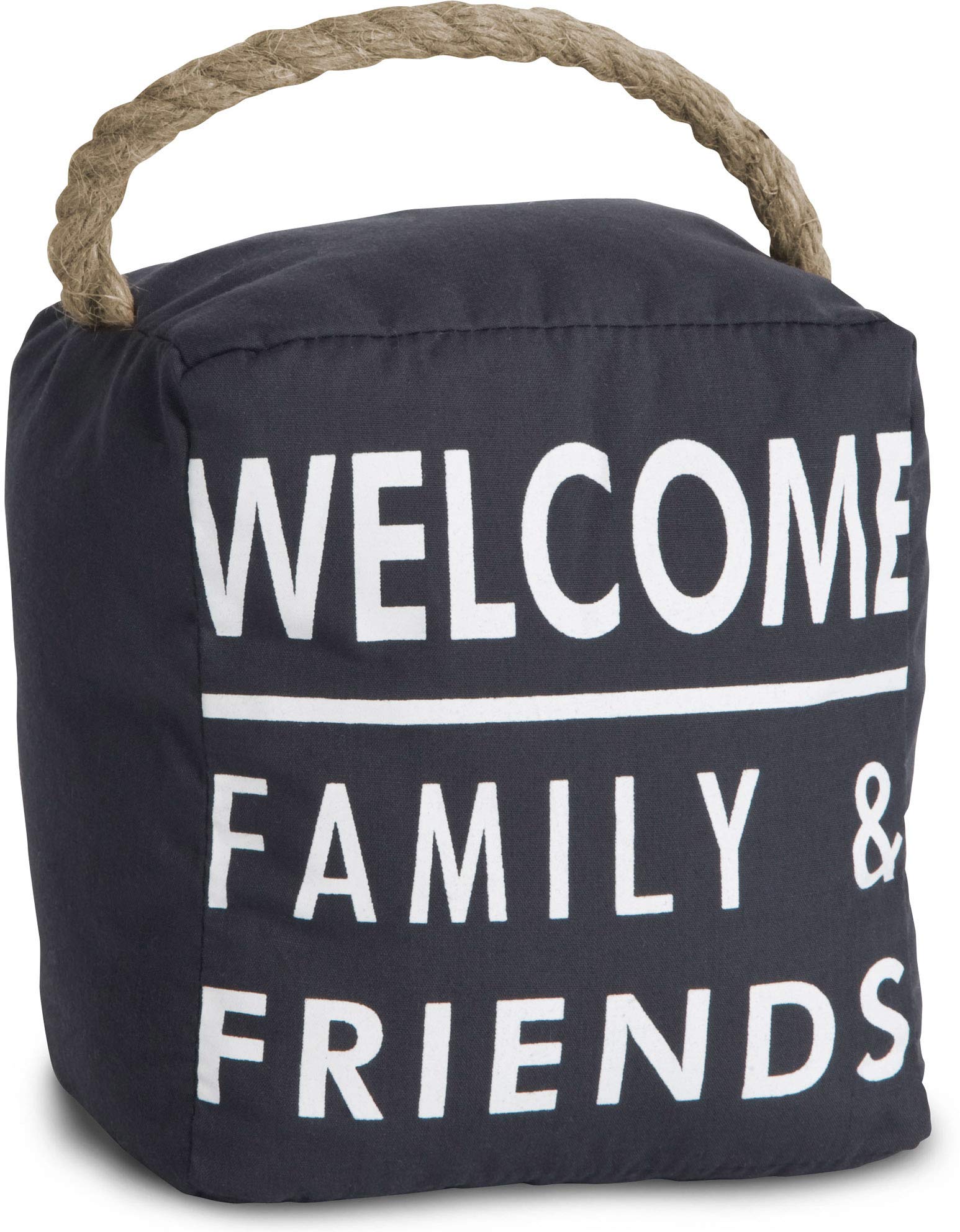 Pavilion 187426 Door Stopper-Welcome Family & Friends, Dark Gray - 5 X 6 In.