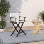 Casual Home 24" Director's Chair Black Frame-with White Canvas, Counter Height