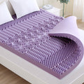 3 Inch 7-Zone California King Mattress Topper, Egg Crate Foam Mattress Topper Cal King Size For Back Pain, Lavender Cooling Gel