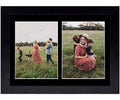 Golden State Art, 8.5x11 Black Wooden Picture Frame - Black Mat for 2-5x7 Photos or 8.5x11 Certificate Without Mat - Real Glass 