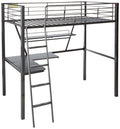 Acme Furniture Senon Loft Bed With Desk In Silver And Black