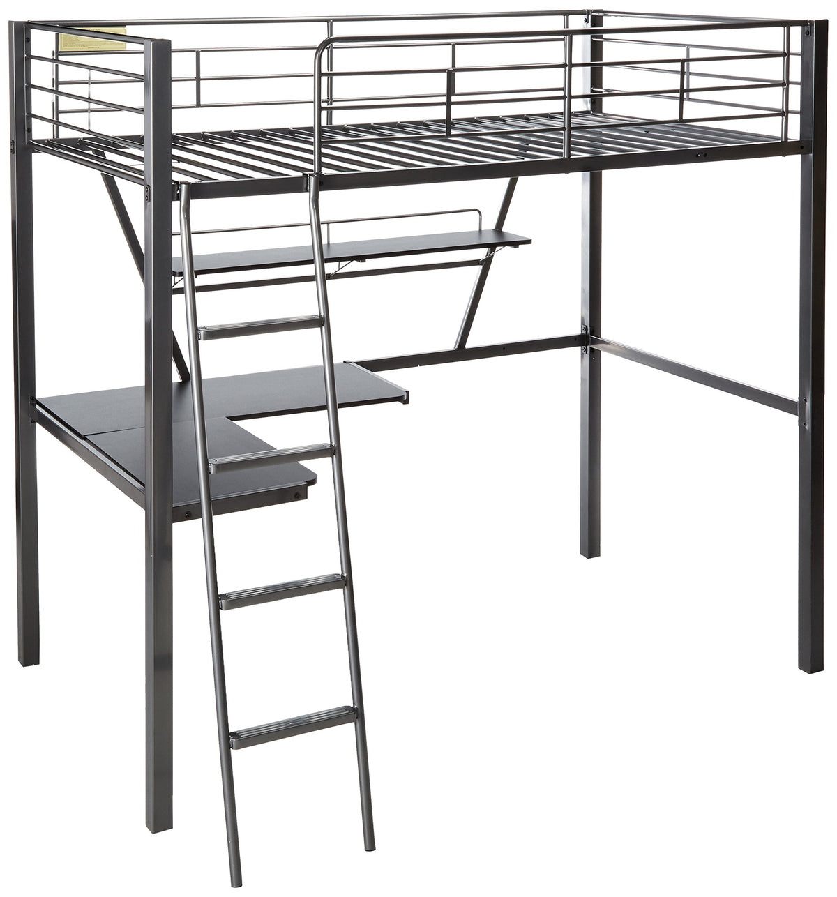 Acme Furniture Senon Loft Bed With Desk In Silver And Black