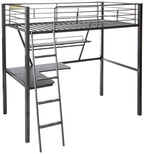 Acme Furniture Senon Loft Bed With Desk In Silver And Black