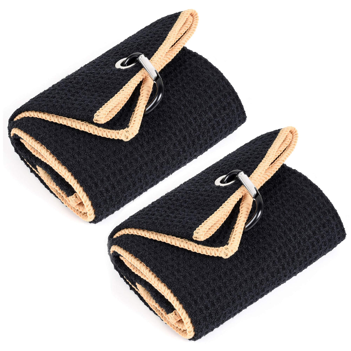 Mile High Life Tri-fold Golf Towel | Premium Microfiber Fabric | Waffle Pattern | with Heavy Duty Carabiner Clip | Golf Towel fo