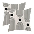 Boho Mid Century Pillow Covers 22X22 Inch Set Of 2, Abstract Simple Black And White Stripe Decorative Throw Pillowcase Boho Stri