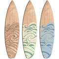 RattanView 3 Pieces Surfboard Wooden Beach Decor for Bedroom Surfboard Wall Decor Summer Surfboard Decor Wood Surfboard Wall Han