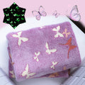 Glow In The Dark Butterfly Throw Blanket With Storage Bag, Soft Throw Blanket For Girls Boys, Camping Blanket, Gifts For Childre