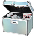 Adazzo Lockable Medicine Storage Box  Turquoise Cabinet Med Lock Organizer, 10 x 7 x 7.9 Inches Safe Med Case with Lock for Hom