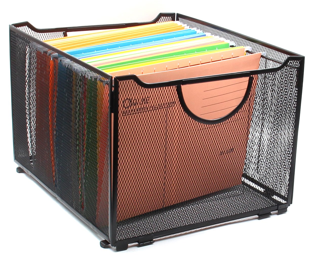 Easypag Letter-Size Hanging File Folder Organizer,Metal Filing Crate,File Basket For Hanging File,Black