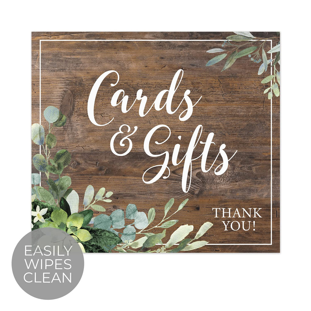 Lush Greenery Cards And Gifts Sign / 8' X 9' Rustic Wedding Sign/Lush Greenery Table Top Sign/Wedding Anniversary Reunion Sign