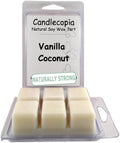 Candlecopia Vanilla Coconut Strongly Scented Hand Poured Vegan Wax Melts, 12 Scented Wax Cubes, 6.4 Ounces in 2 x 6-Packs
