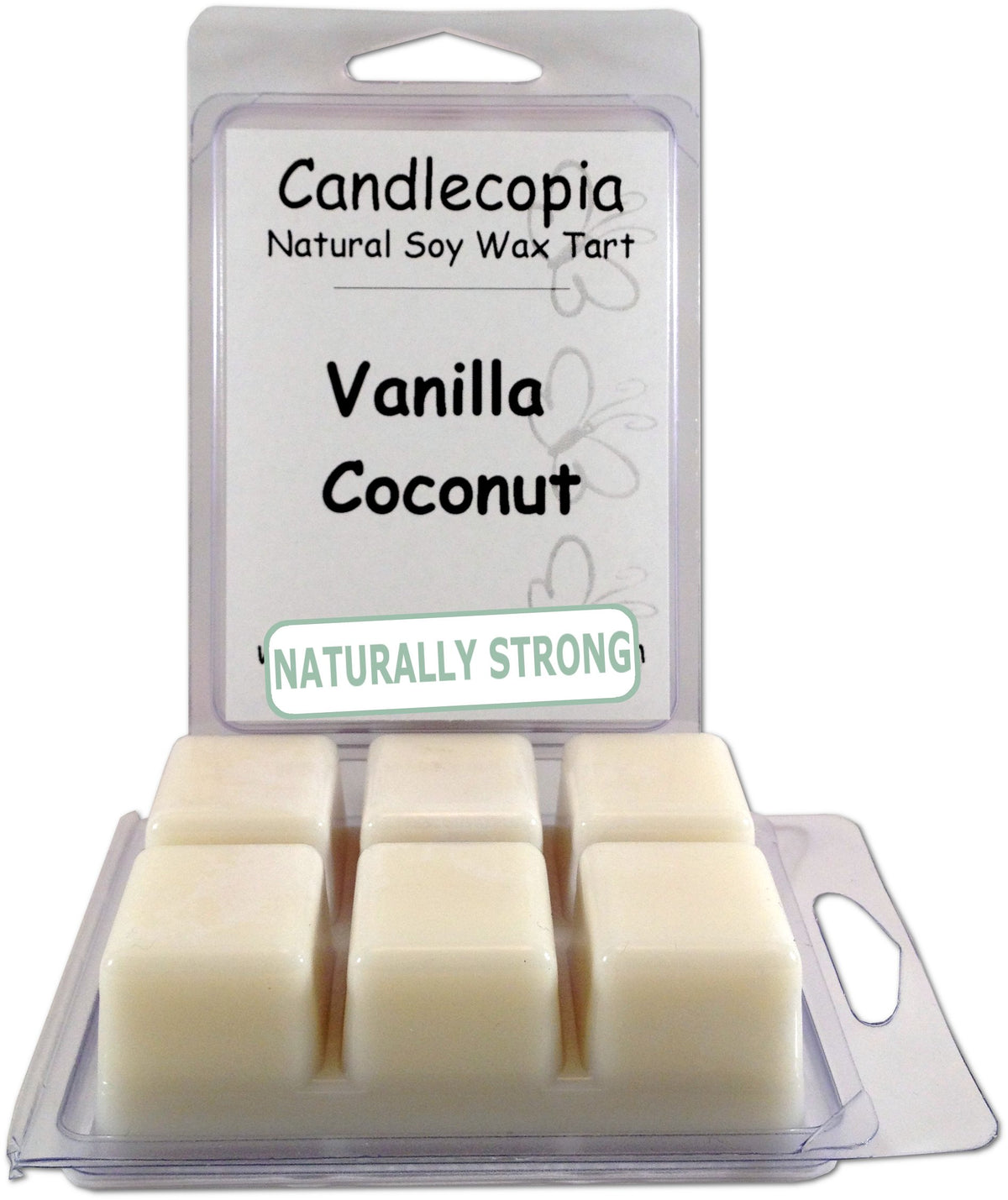Candlecopia Vanilla Coconut Strongly Scented Hand Poured Vegan Wax Melts, 12 Scented Wax Cubes, 6.4 Ounces in 2 x 6-Packs