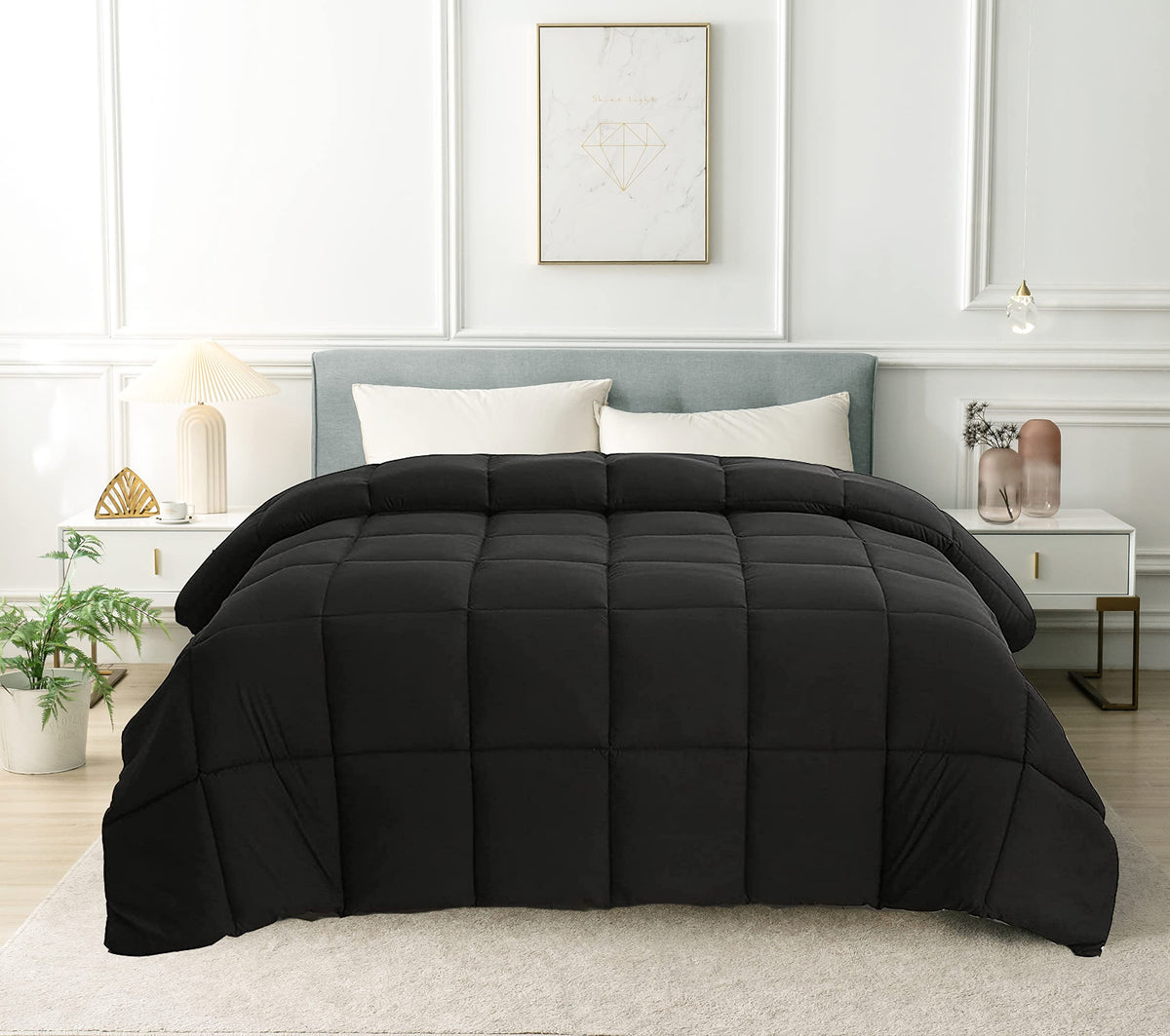 Cozynight Down Alternative Comforter-All Season Queen Comforter Duvet Insert With Corner Tabs-Breathable-Box Stitched Reversible