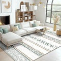 BESTSWEETIE 9x12 Area Rug for Living Room Washable Rug Moroccan Farmhouse Neutral Geometric Soft Non-Slip Low Pile Water Repelle