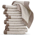 Cleanbear Wash Cloths 12 Pack, Jacquard Weaved Cotton Washcloth for Body and Face, 13.5 by 13 Inches Soft Face Towels for Sensit