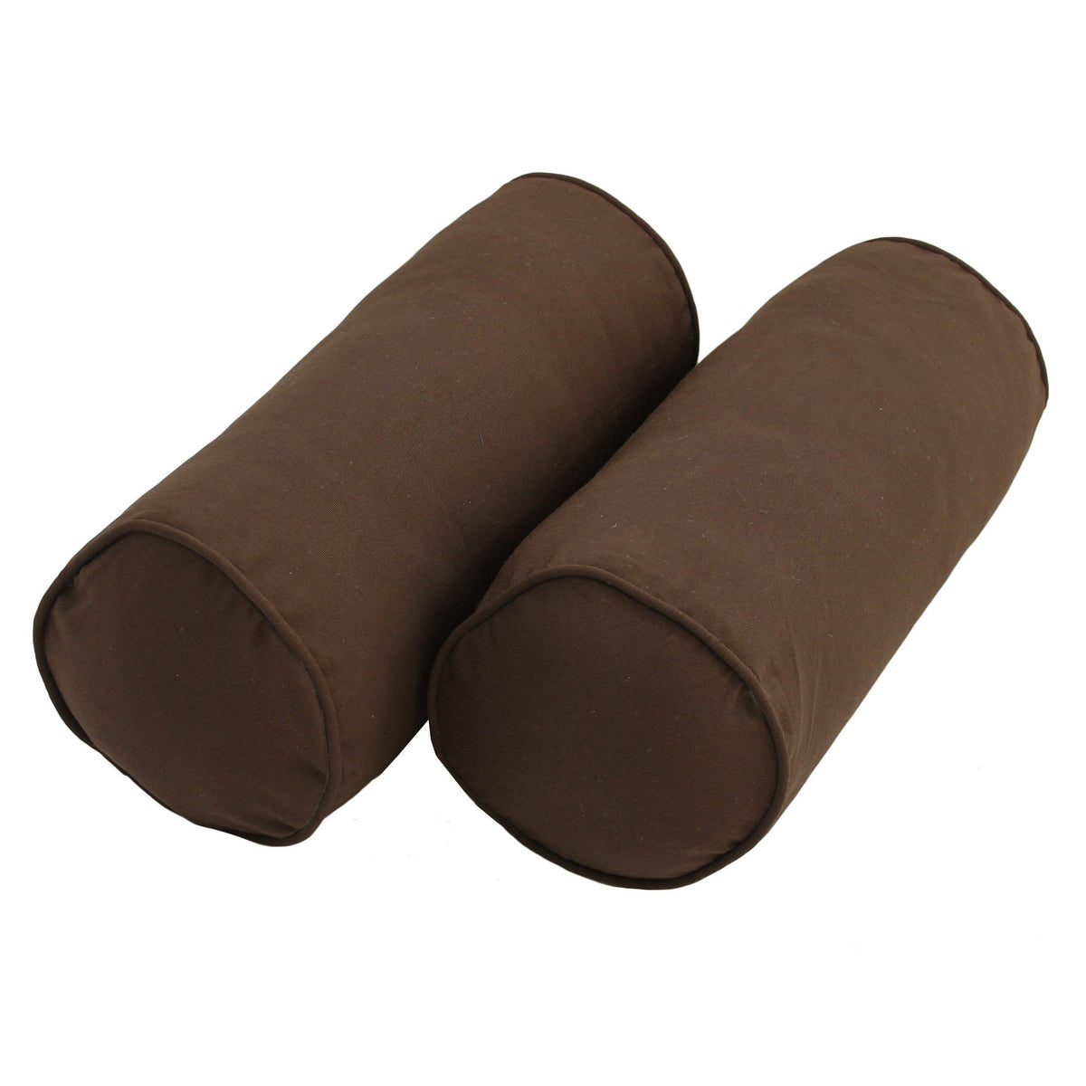 Blazing Needles Corded Twill Bolster Pillows (Set of 2), 20&quot; x 8&quot;, Chocolate, 2 Count