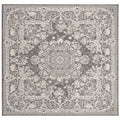 SAFAVIEH Reflection Collection 8' Square Dark Grey / Cream RFT664B Vintage Distressed Living Room Dining Bedroom Area Rug