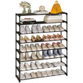 Calmootey 8-Tier Shoe Rack, Tall Large Capacity 40 Pairs Shoes Storage Organizer, Stackable Wide Shoe Shelf For Entryway, Hallway, Black