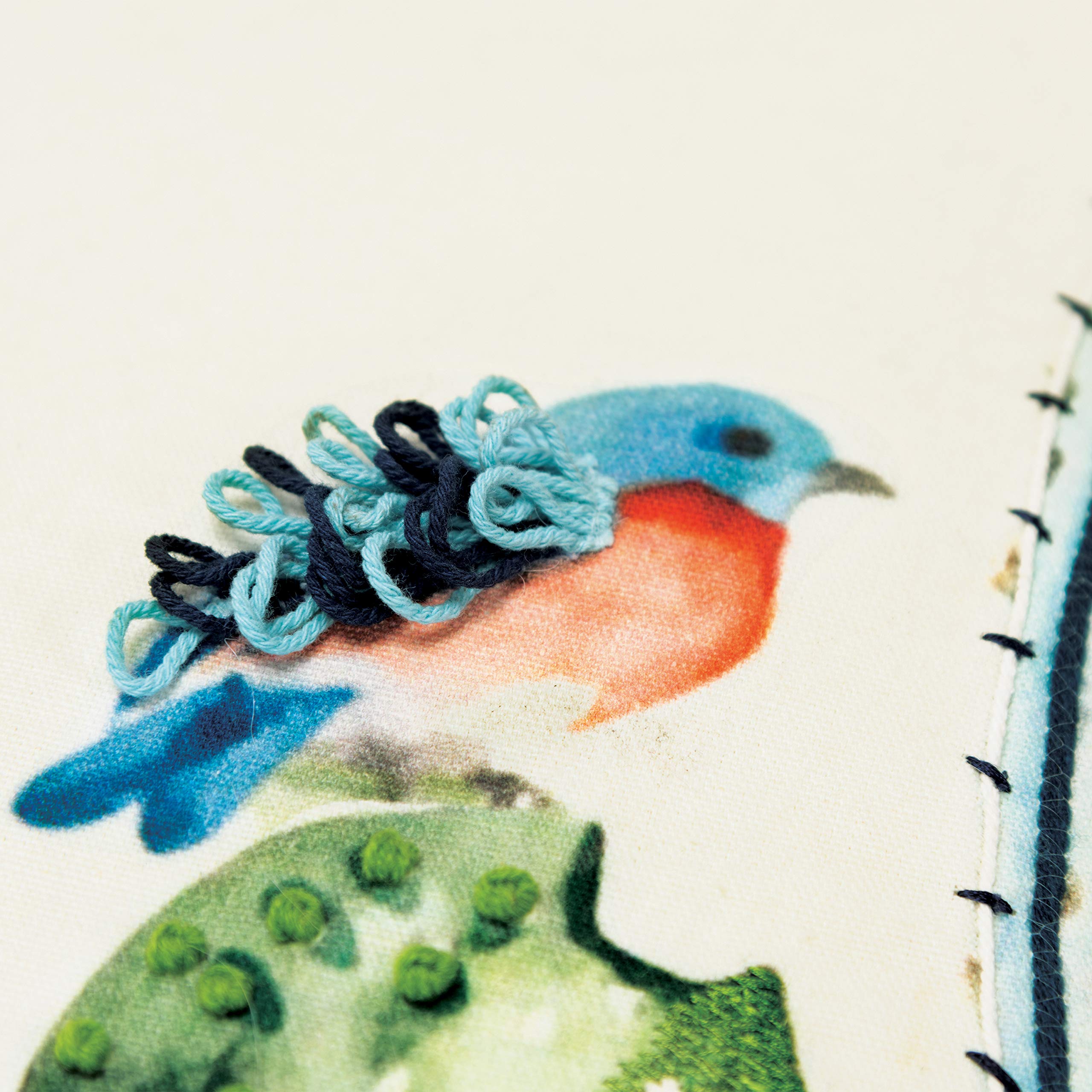 Rizzy Home 20&quot; x 20&quot; Poly Pillow with Cotton Cover-Botanical with Birds-Multi