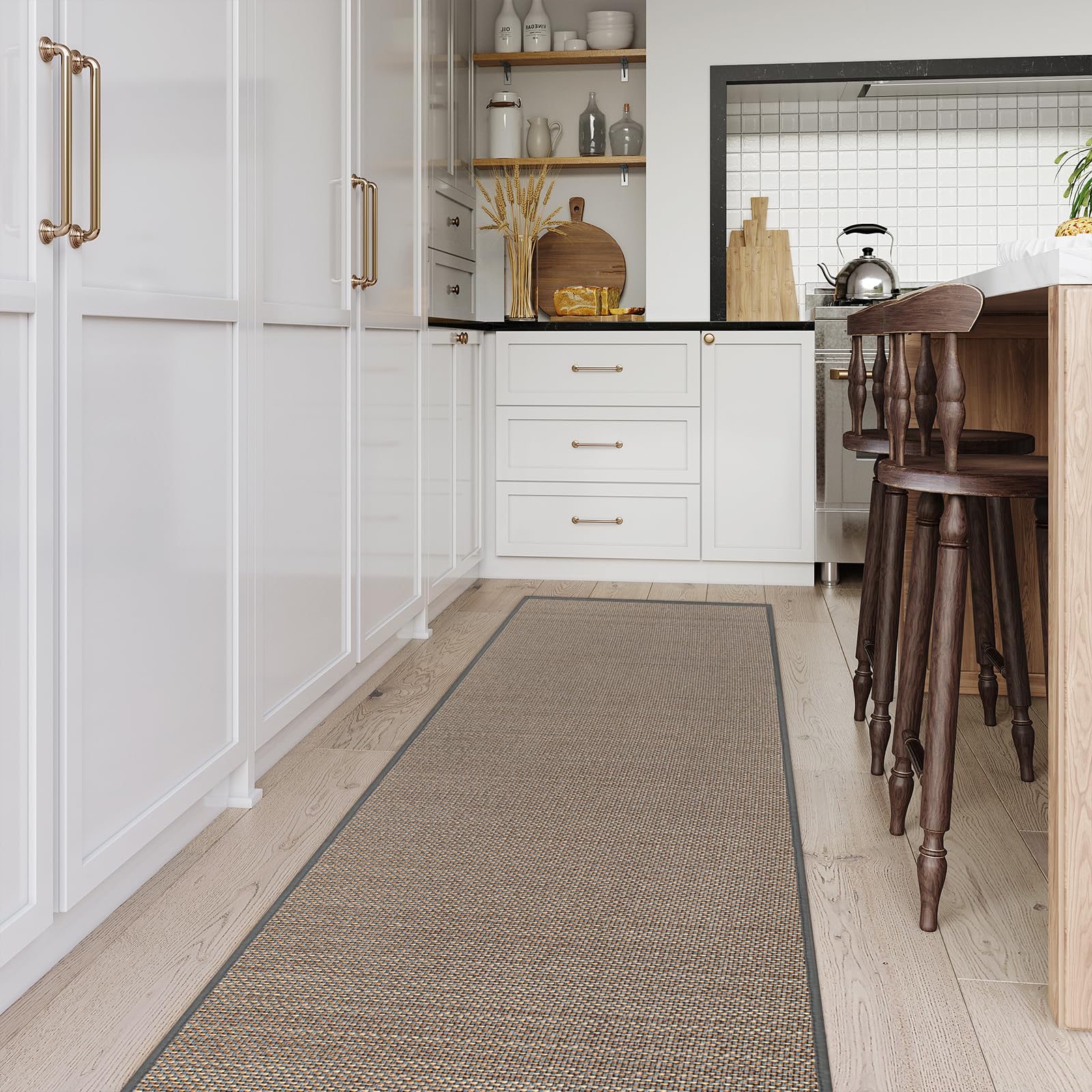 Lahome Farmhouse Kitchen Runner Rug, 2X8 Hallway Runner Rug Non Slip For Entryway Indoor Washable Carpet Runners For Hallway 8Ft