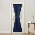 Sun Zero Barrow Energy Efficient Rod Pocket Door Curtain Panel, 54'' x 72'', Navy Blue