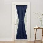 Sun Zero Barrow Energy Efficient Rod Pocket Door Curtain Panel, 54'' x 72'', Navy Blue