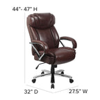 Flash Furniture Hercules Series High-Back Swivel Leathersoft Office Chair, Ergonomic Executive Chair With Headrest And Adjustable Height, Brown