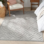 Nourison Versatile Indoor/Outdoor Silver Grey 5' X 7' Area-Rug, Easy-Cleaning, Non Shedding, Bed Room, Living Room, Dining Room,