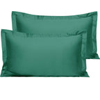 Ntbay 2 Pack 500 Thread Count 100% Egyptian Cotton King Pillow Shams, Super Soft And Breathable Oxford Pillowcases For Bed, 20X36 Inches, Dark Green
