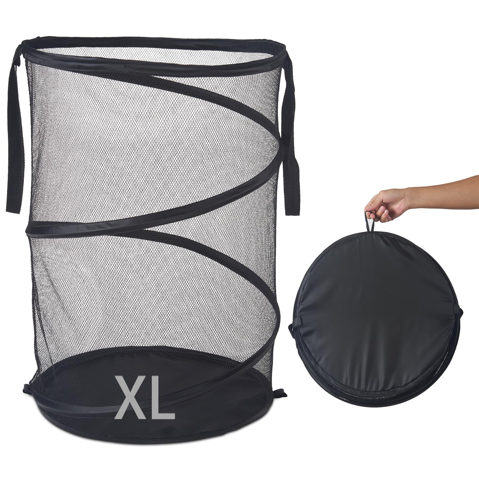 Mesh Popup Laundry Hamper 115L Foldable Laundry Basket Extra Large Capacity Collapsible Clothing Storage Basket with Handles 26 