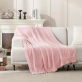 Knit Throw Blanket Super Soft Warm Blanket For Couch Lightweight Cozy Blanket For Bed Sofa 50X60 Inches Pink