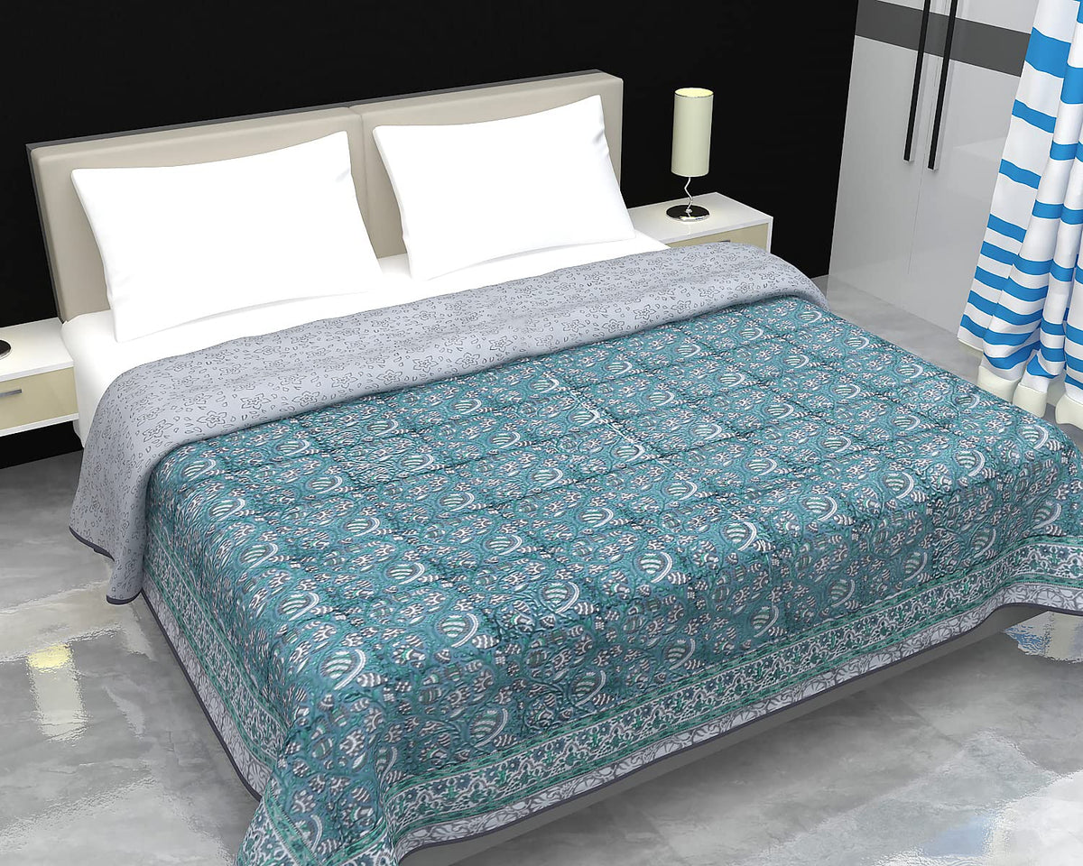 Jaipur Dohar Pure Cotton Dohar (AC Blanket), Hand Block Double Bed Blanket (All Season Dohar) Cotton Rajasthani Dohar  90 x 108