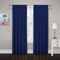 Eclipse Cadenza Microfiber Rod Pocket Panel Pair, Light Filtering Window Curtains, 63 in long x 40 in wide, (2 Panels), Navy