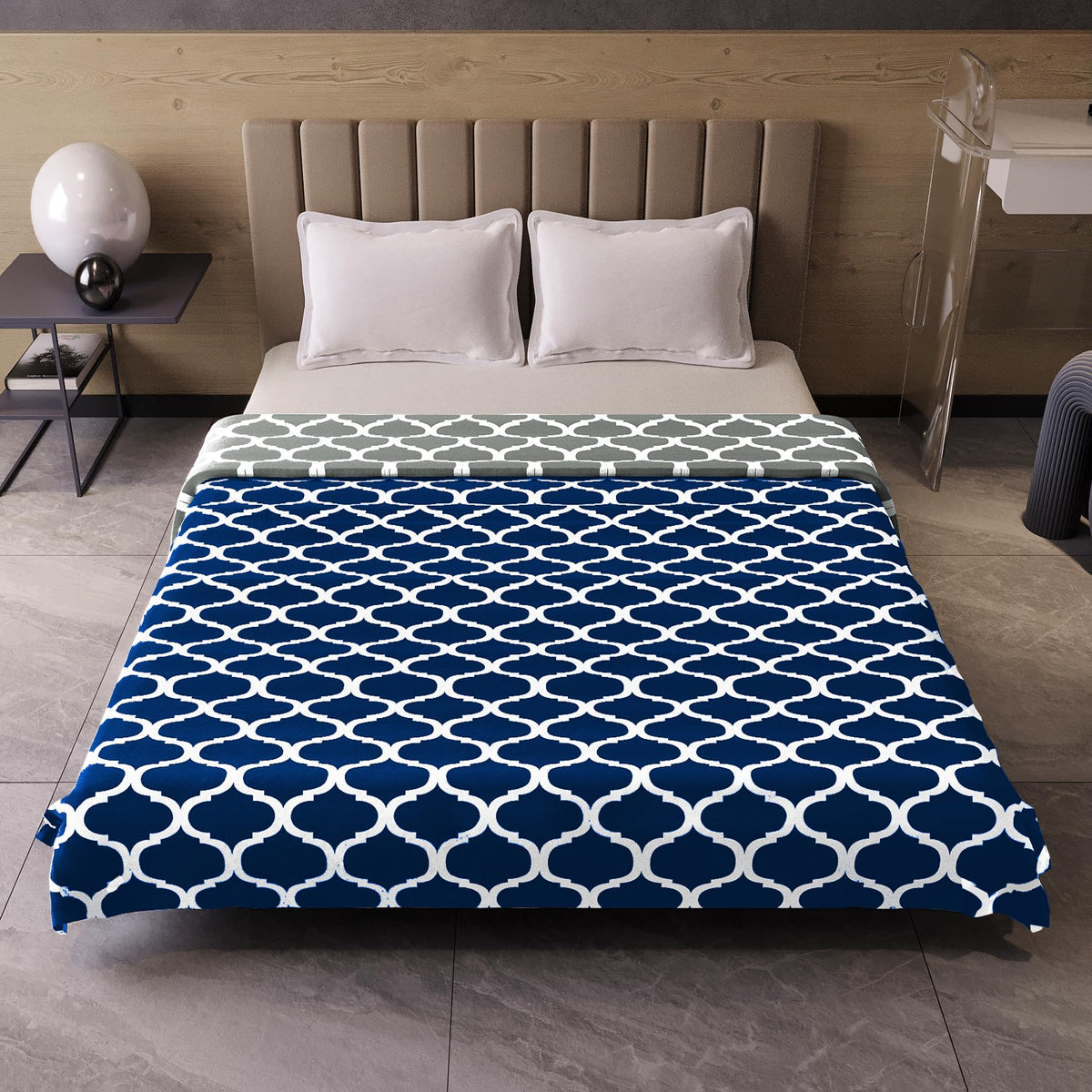 Divine Casa 120 GSM Summer Quilt Brushed Microfibre 3 Layer Breathable Double Bed Dohar AC Blanket Lightweight Warm Rajai Throws