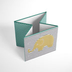 Bacati Elephants Unisex Fabric Storage Box/Tote, Mint/Yellow/Grey