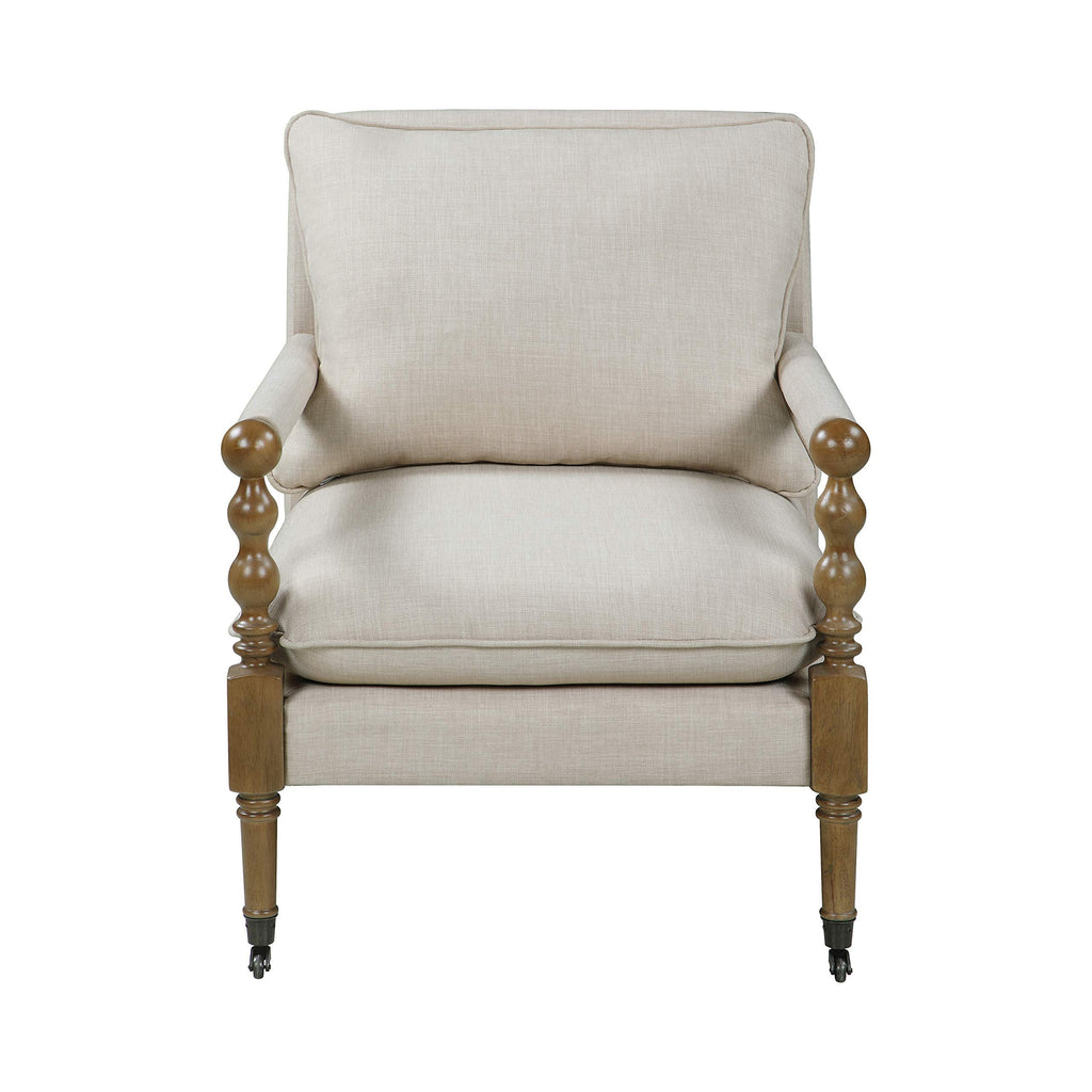 Coaster Furniture Upholstered Casters Beige Accent Chair 35.5"H x 31"W x 26.5"D 903058