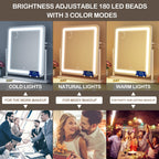 Gvnkvn Makeup Vanity Mirror With Lights 15.2' Large Led Lighted Mirror, Hollywood Make Up Mirror With Lighting For Bedroom Tabl