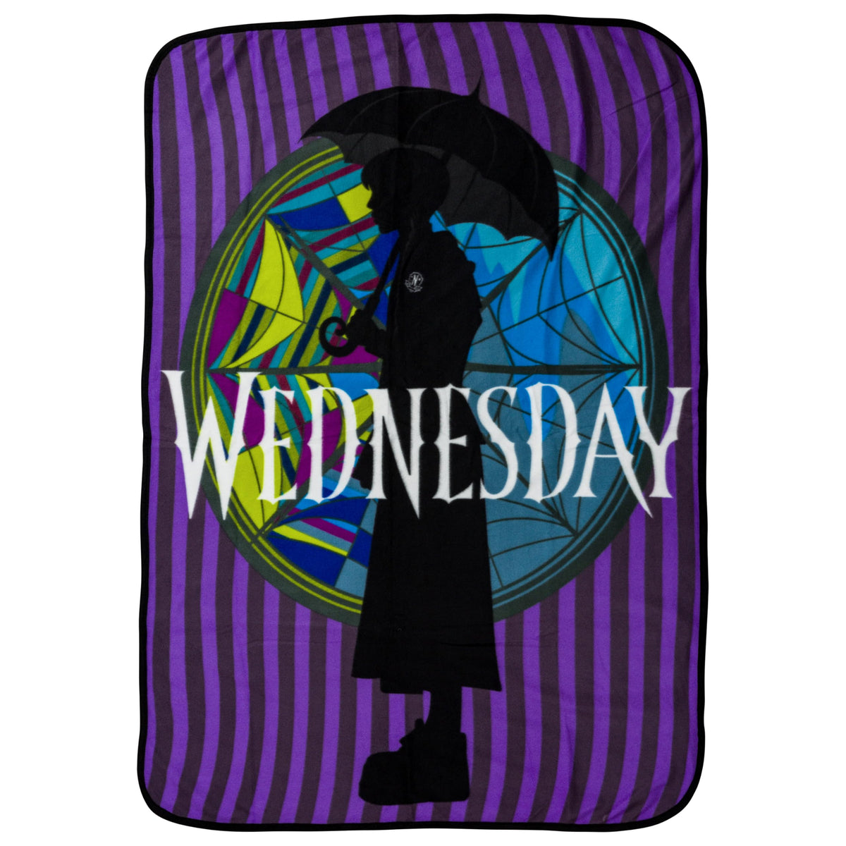 Silver Buffalo Wednesday The Addams Family Silhouette 45' X 60' Fleece Throw, Soft And Cozy Blanket, 180 Gsm