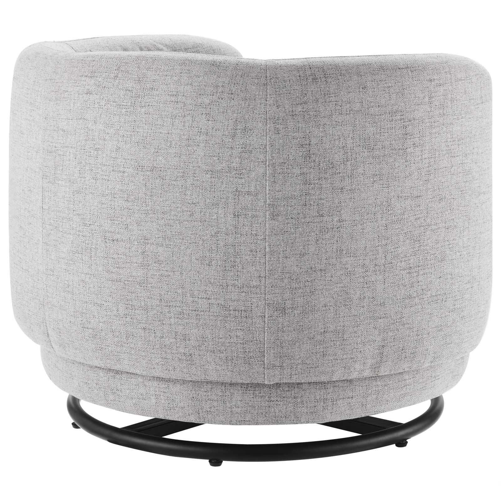 Modway Relish Upholstered Fabric Swivel Chair In Black/Light Gray