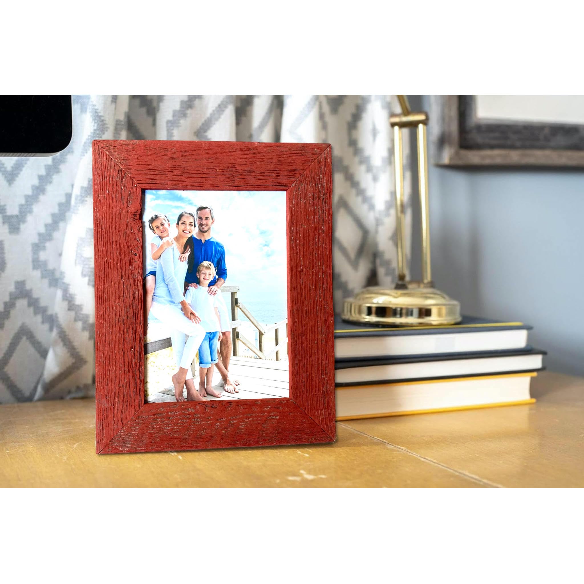 Barnwoodusa | Farmhouse 6X6 Picture Frame | 1 1/2 Inch Molding | 100% Reclaimed Wood | Rustic | Rustic Red