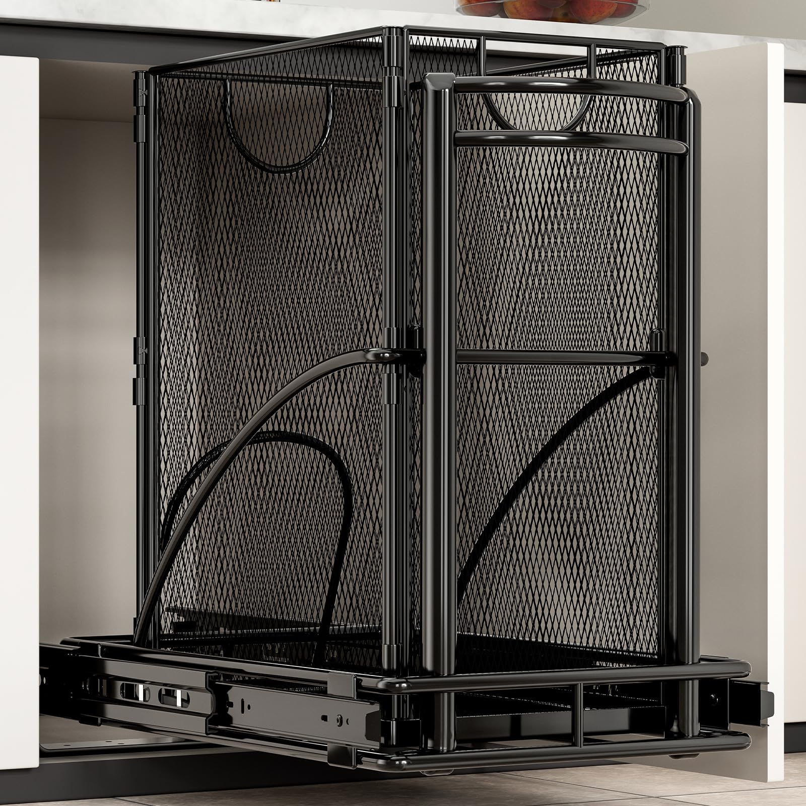 Under Sink Trash Can 7.4Gal 30Qt Pull Out Trash Can Under Cabinet =13 Wx17 Hx19 D, Cabinet Trash Can Pull Out Kit Sliding Garbag