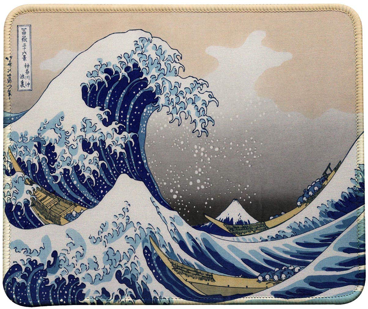 Vivipow Mouse Pad With Japan Art Painting The Great Wave Of Kanagawa,Japan Art Mouse Pad