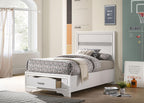 Coaster Home Furnishings Miranda Contemporary Wood Twin Size Storage Panel Bed Frame 50-inch Headboard White 205111T
