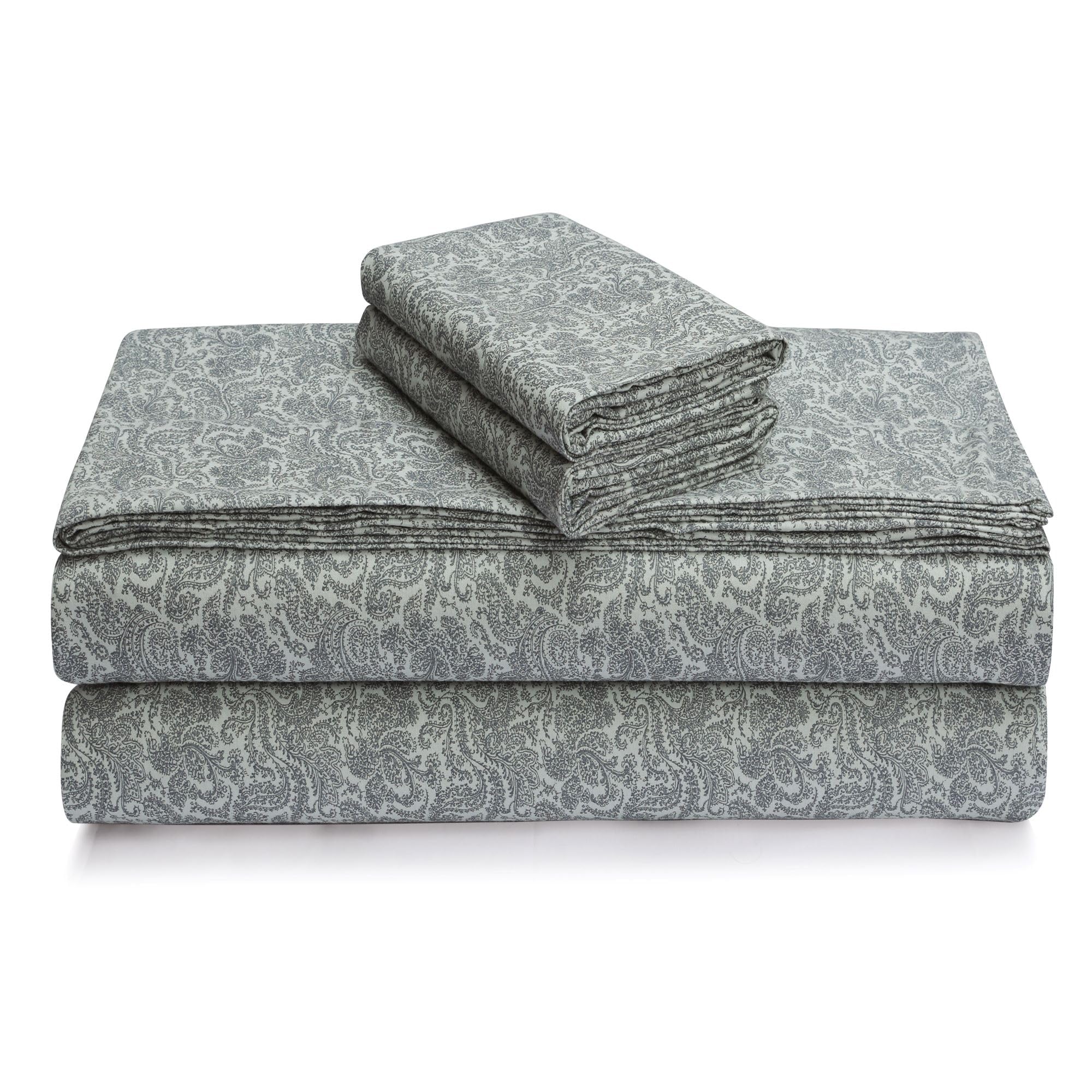 Tribeca Living 100% Cotton Cal King Flannel Bed Sheet Set, Ultra-Soft Portuguese Flannel Sheets, Extra Deep Pocket 4-Piece Beddi