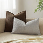 Juspurbet Silver Grey Boucle Lumbar Broadside Throw Pillow Covers 14X24 Inch Set Of 2 For Couch Bedroom Sofa Living Room Decorat