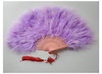 Happy Feather Handheld Marabou Feather Fan, 1920S Vintage Style Flapper Hand Fan For Costume Party And Dancing-Light Purple
