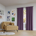 Sun Zero Rianna Theater Grade Extreme 100% Blackout Rod Pocket Curtain Panel, 40 x 84, Amethyst Purple