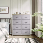 Yitahome 8 Drawers Dresser - Fabric Storage Tower, Organizer Unit For Bedroom, Living Room & Closets - Sturdy Steel Frame, Easy Pull Fabric Bins & Wooden Top
